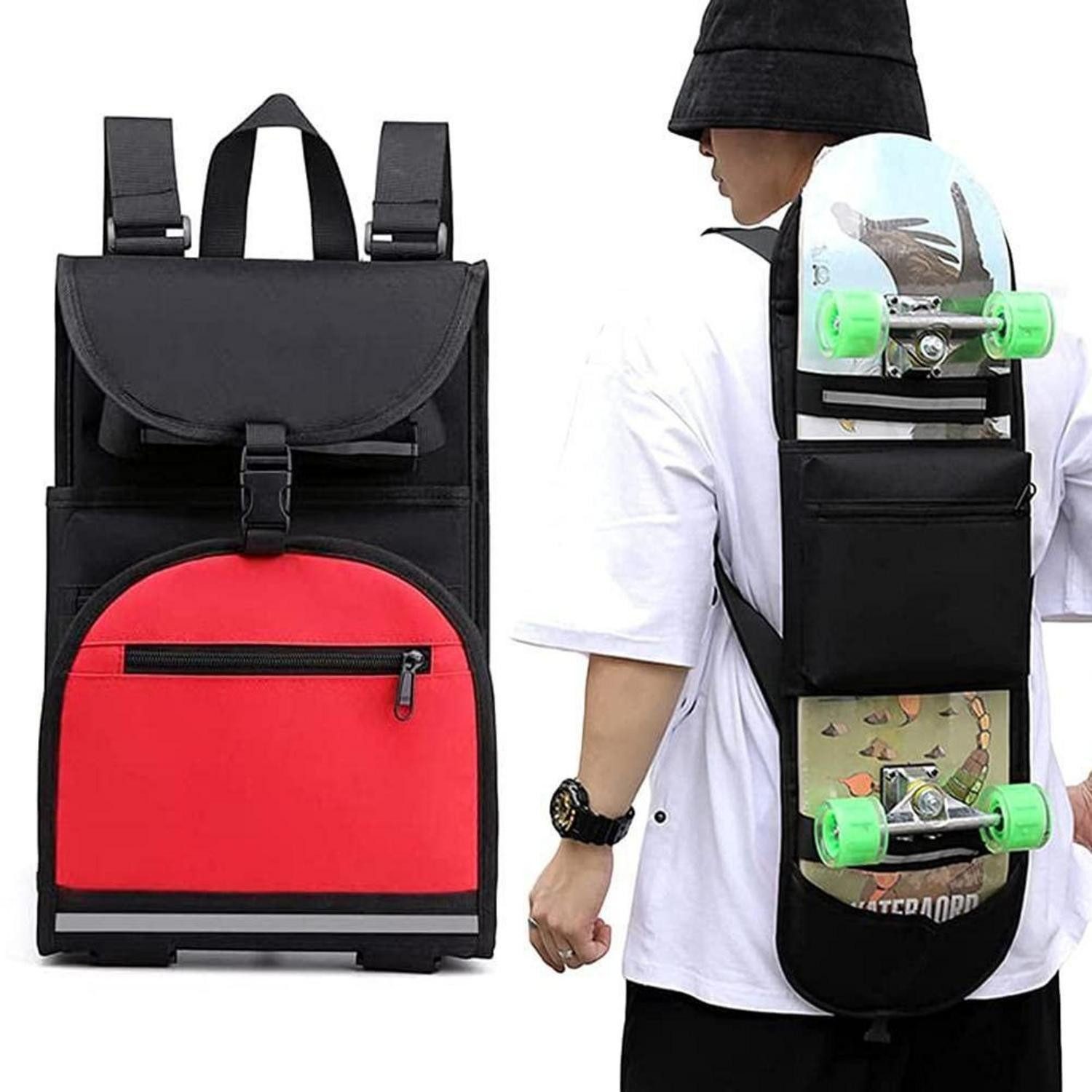 LuxusKollektion Skateboard Skateboard-Rucksack faltbar mit Schultergurt