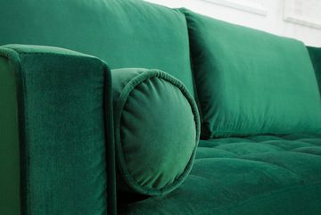 riess-ambiente Ecksofa COZY VELVET 260cm smaragdgrün / schwarz gold, Einzelartikel 1 Teile, Wohnzimmer · Samt · L-Form · Federkern · Couch inkl. Kissen · Barock