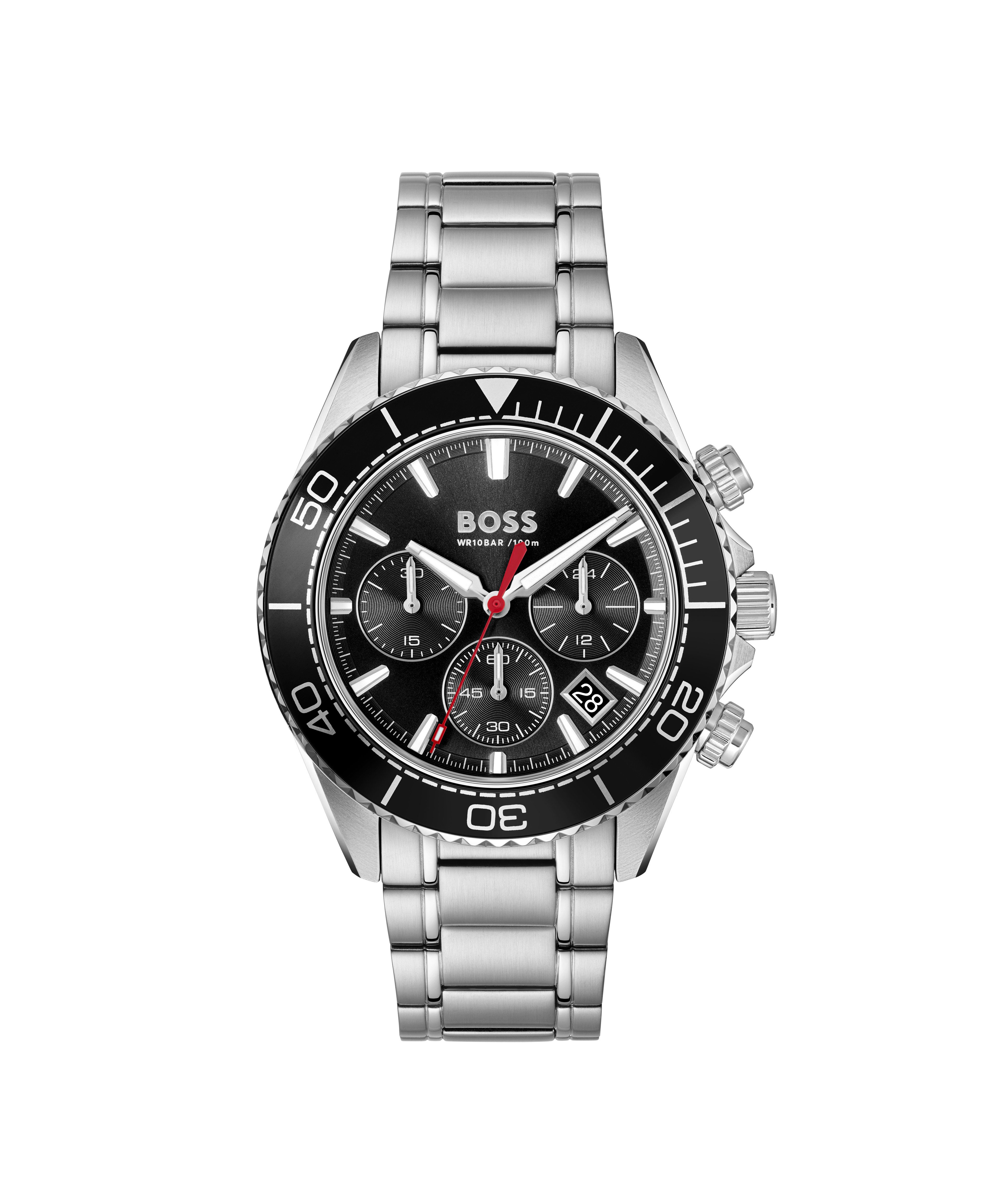 BOSS Chronograph SEALINER 1514366, Quarzuhr, Armbanduhr, Herrenuhr, Edelstahlarmband, analog, Tag