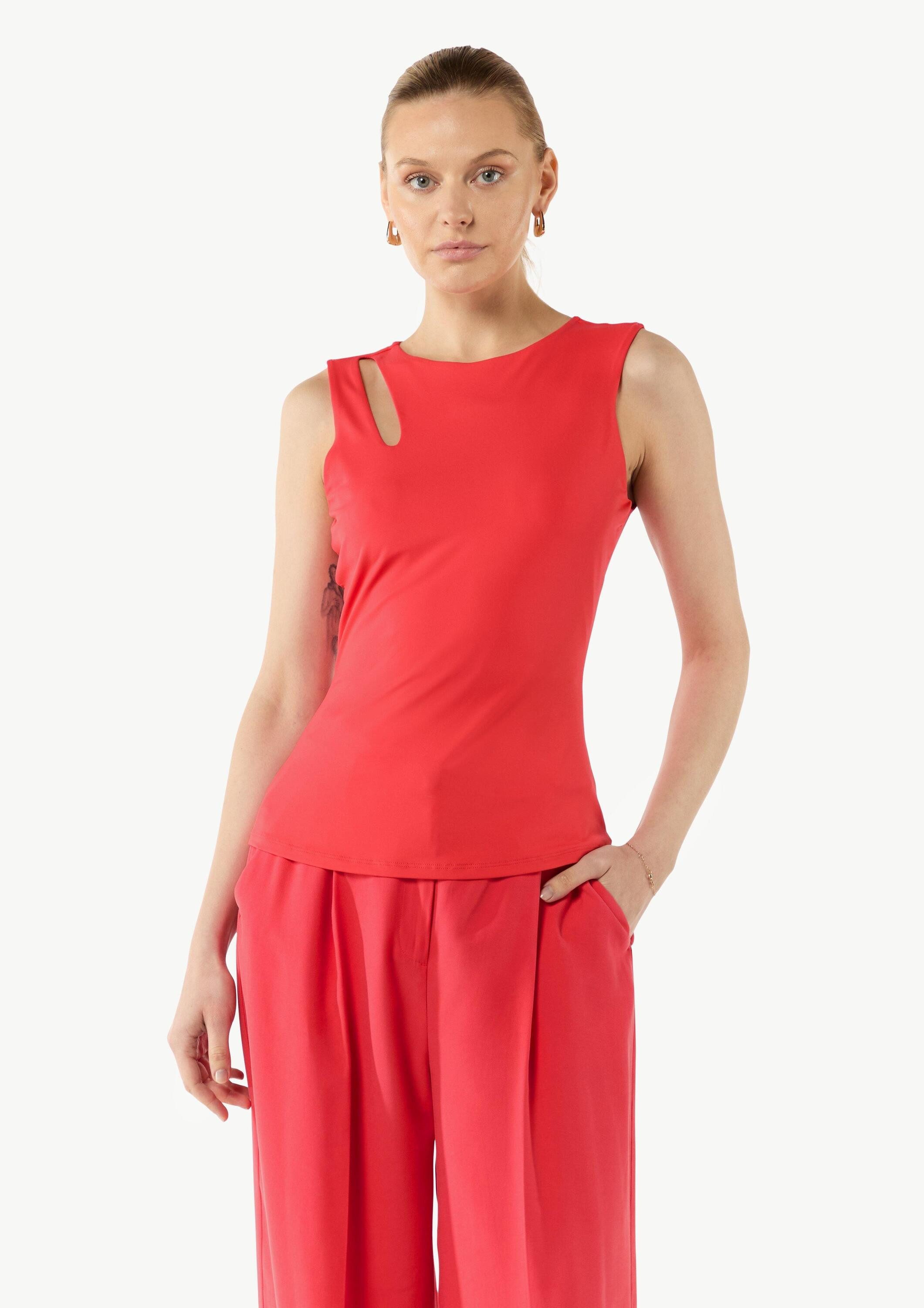 comma Muskelshirt T-Shirt Jersey-Top mit Cut-Out an der Schulterpartie