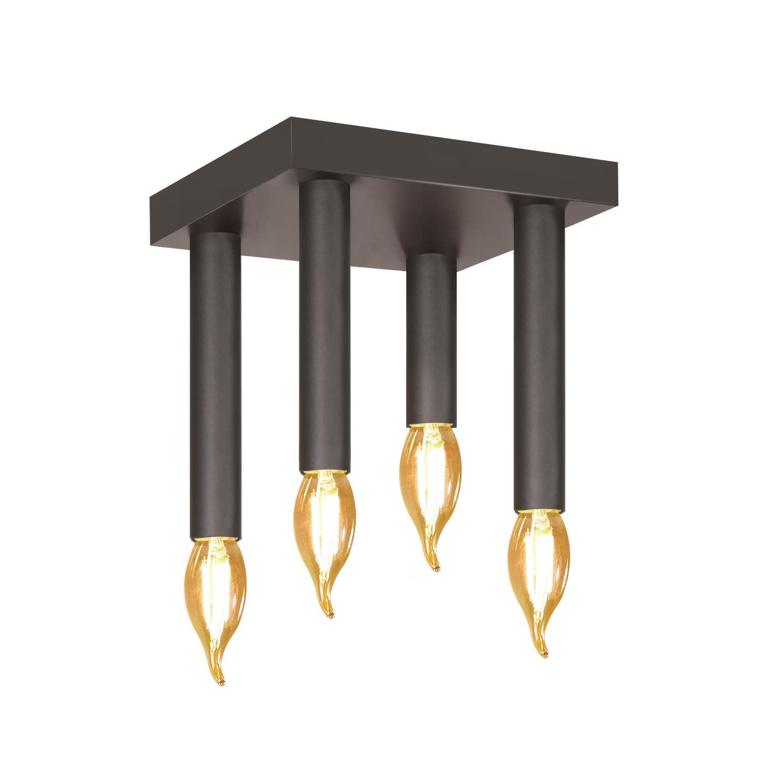 ZMH Deckenleuchte Grau Vintage E14 Industrial Metall Retro Küche Flur bar, ohne Leuchtmittel, ohne Leuchtmittel