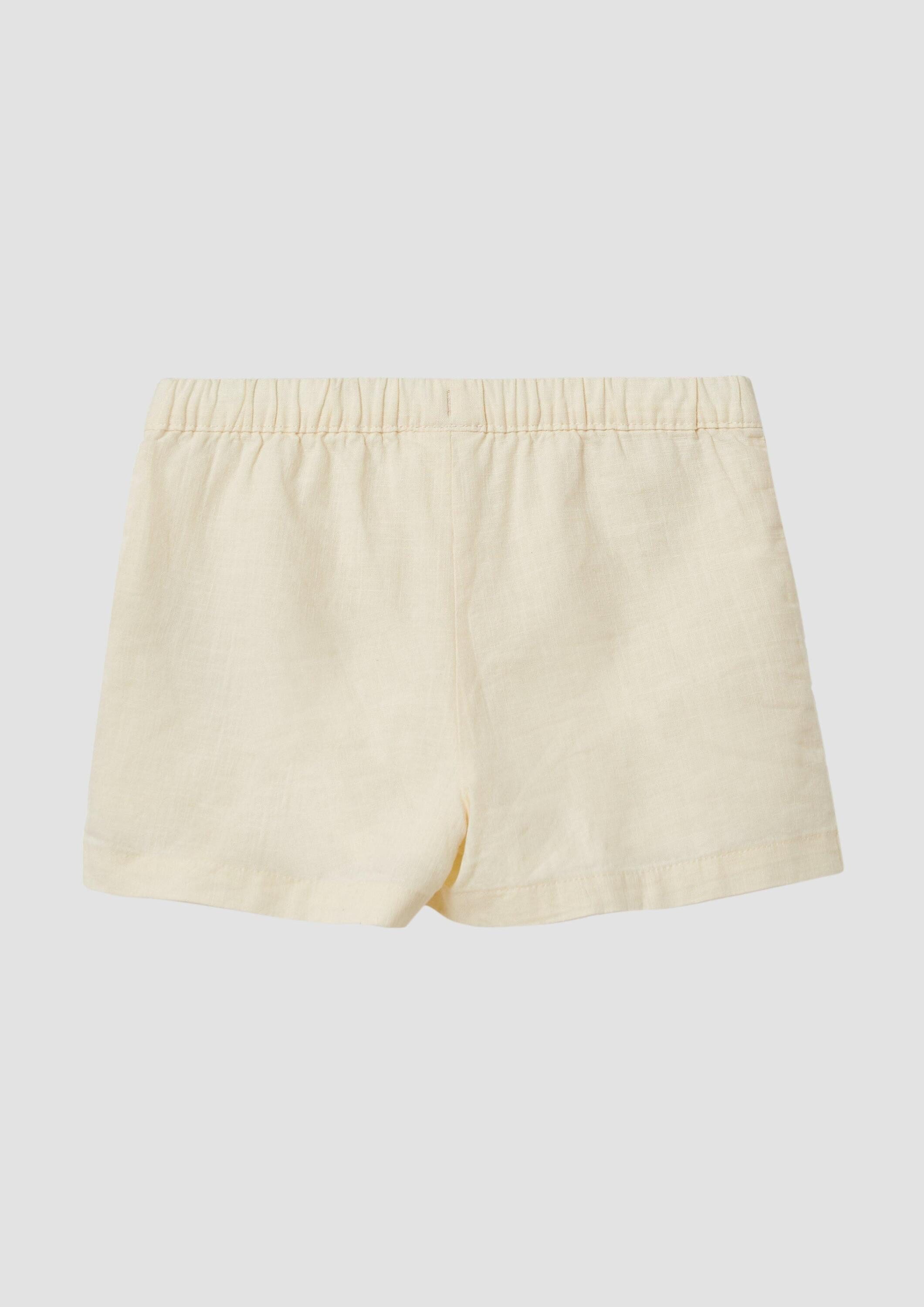 s.Oliver Shorts Hose Kurze Hose mit Stickerei in Leinen-Optik