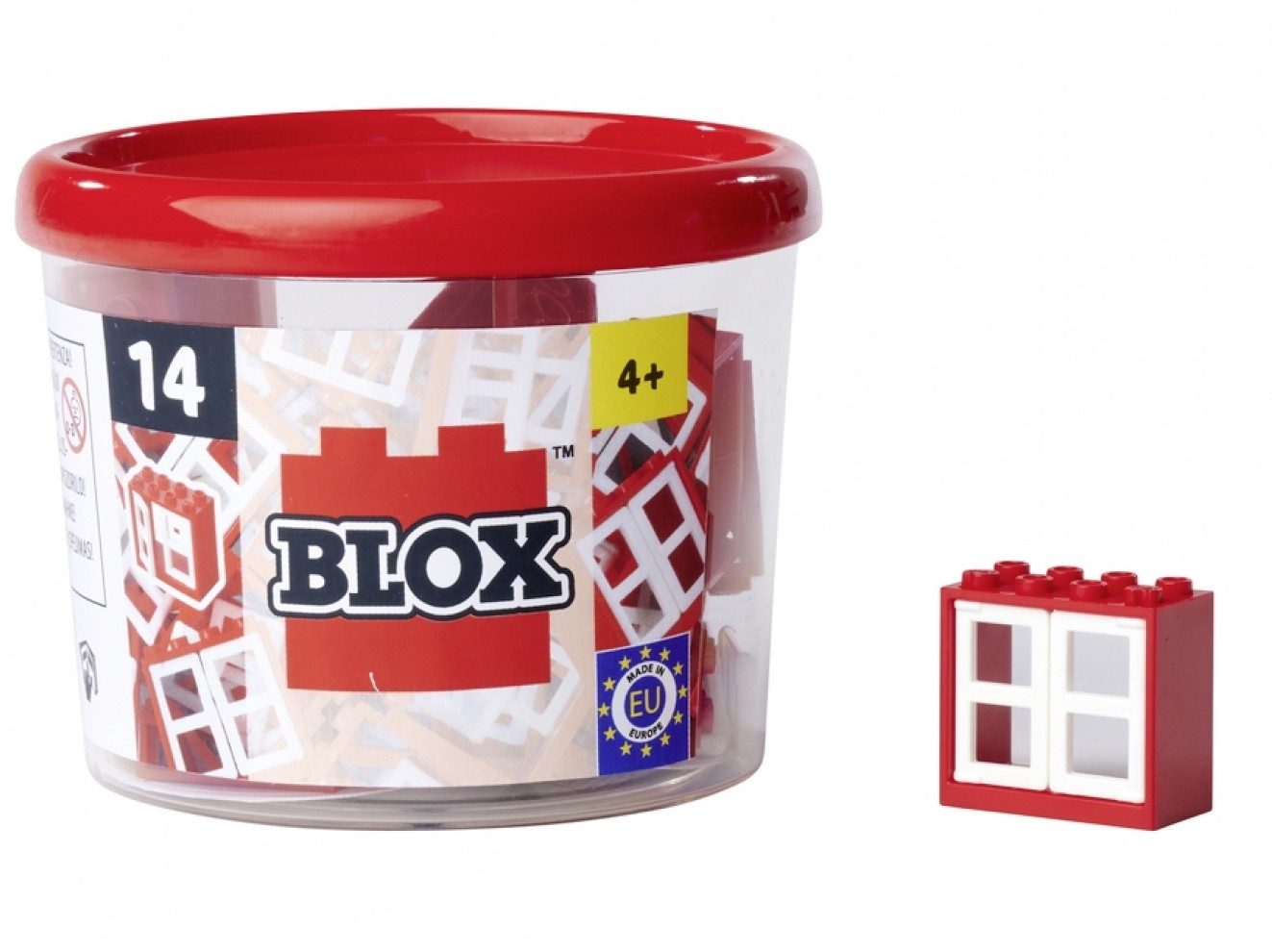 SIMBA Spielbausteine Simba Konstruktionsspielzeug Bausteine Blox 14 Fenster mit Rahmen rot