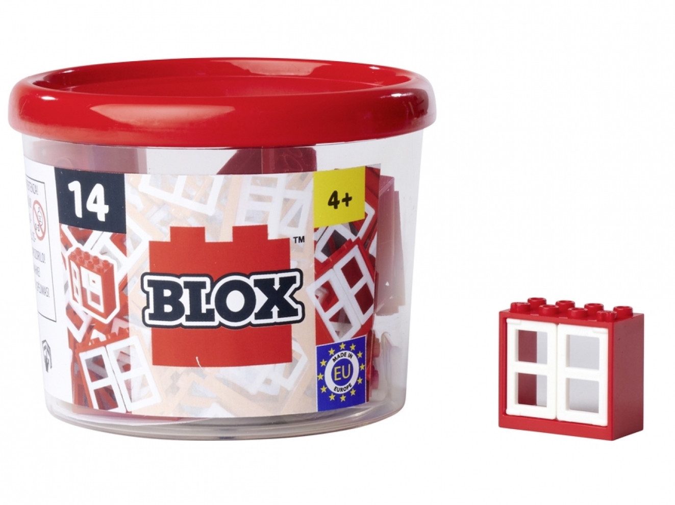 SIMBA Simba Konstruktionsspielzeug Bausteine Blox 14 Fenster mit Rahmen rot Spielbausteine