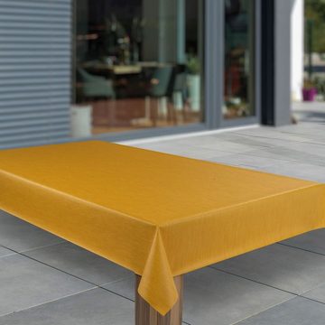 laro Tischdecke Wachstuch-Tischdecken Abwaschbar Gelb Orange Leinenoptik rechteckig