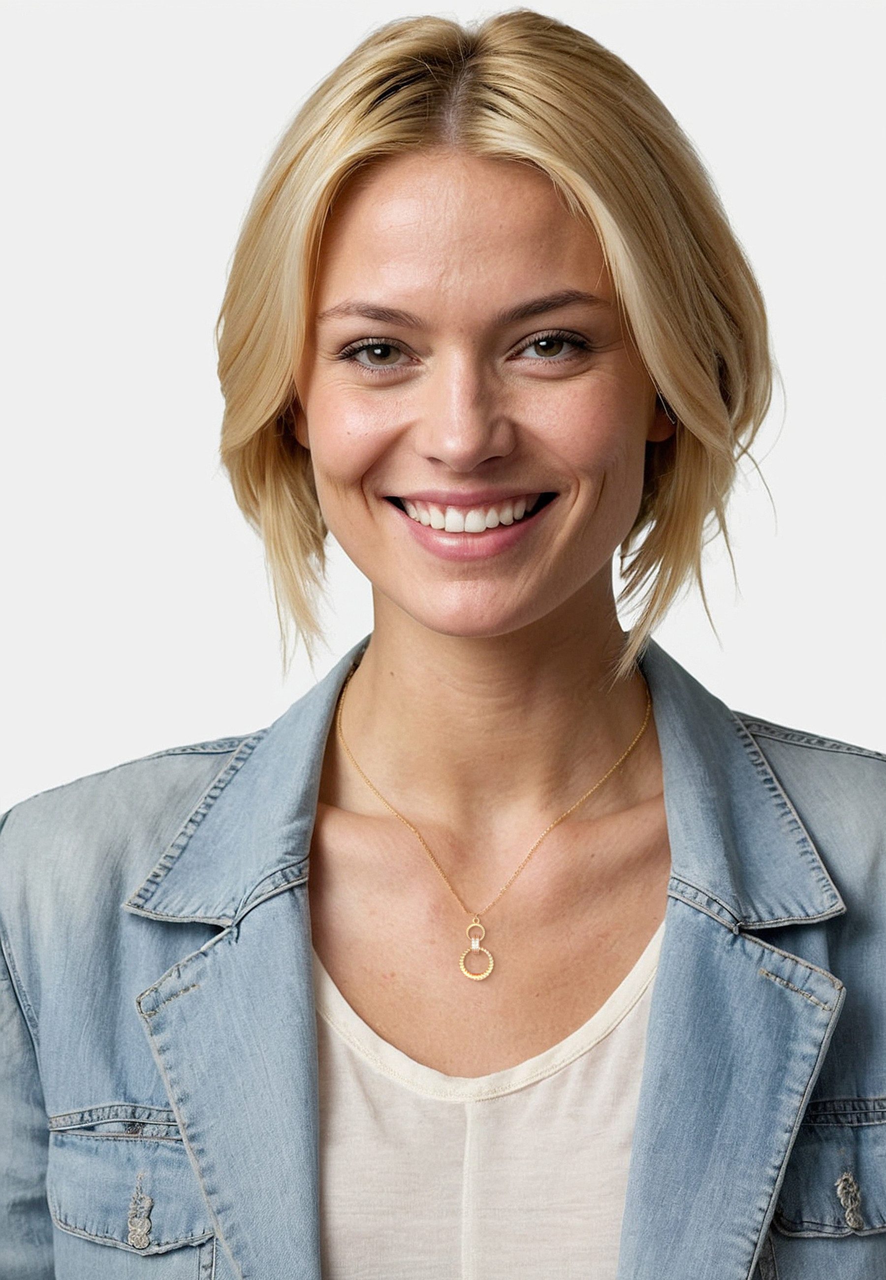 Sofia Milani Kette mit Anhänger Kreis Stab, 925 Silber Damen Schmuck - N0806