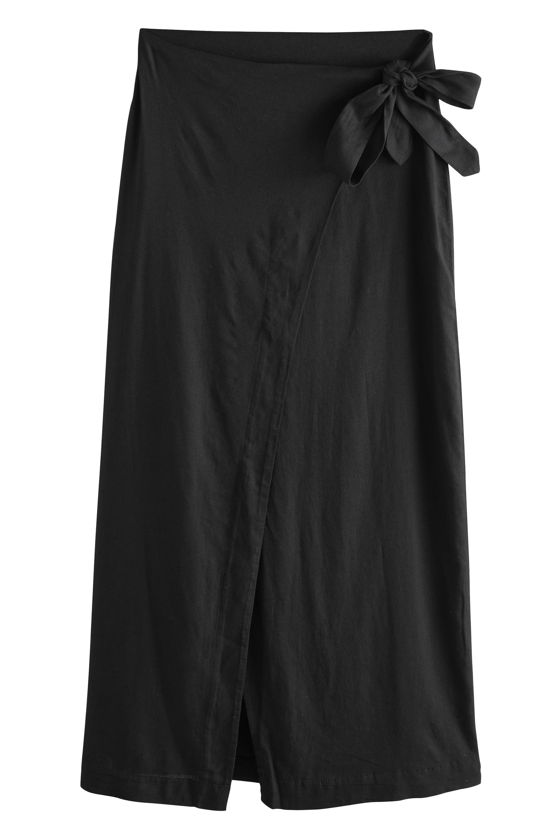 Maxirock Sarong-Maxirock mit Leinenanteil
