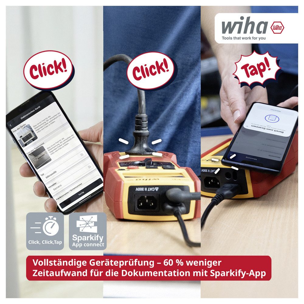 Wiha Spannungsprüfer Wiha PAT one (Art. Nr. 47220) Gerätetester-Set VDE-Norm 0701-0702, (PAT one (Art. Nr. 47220)