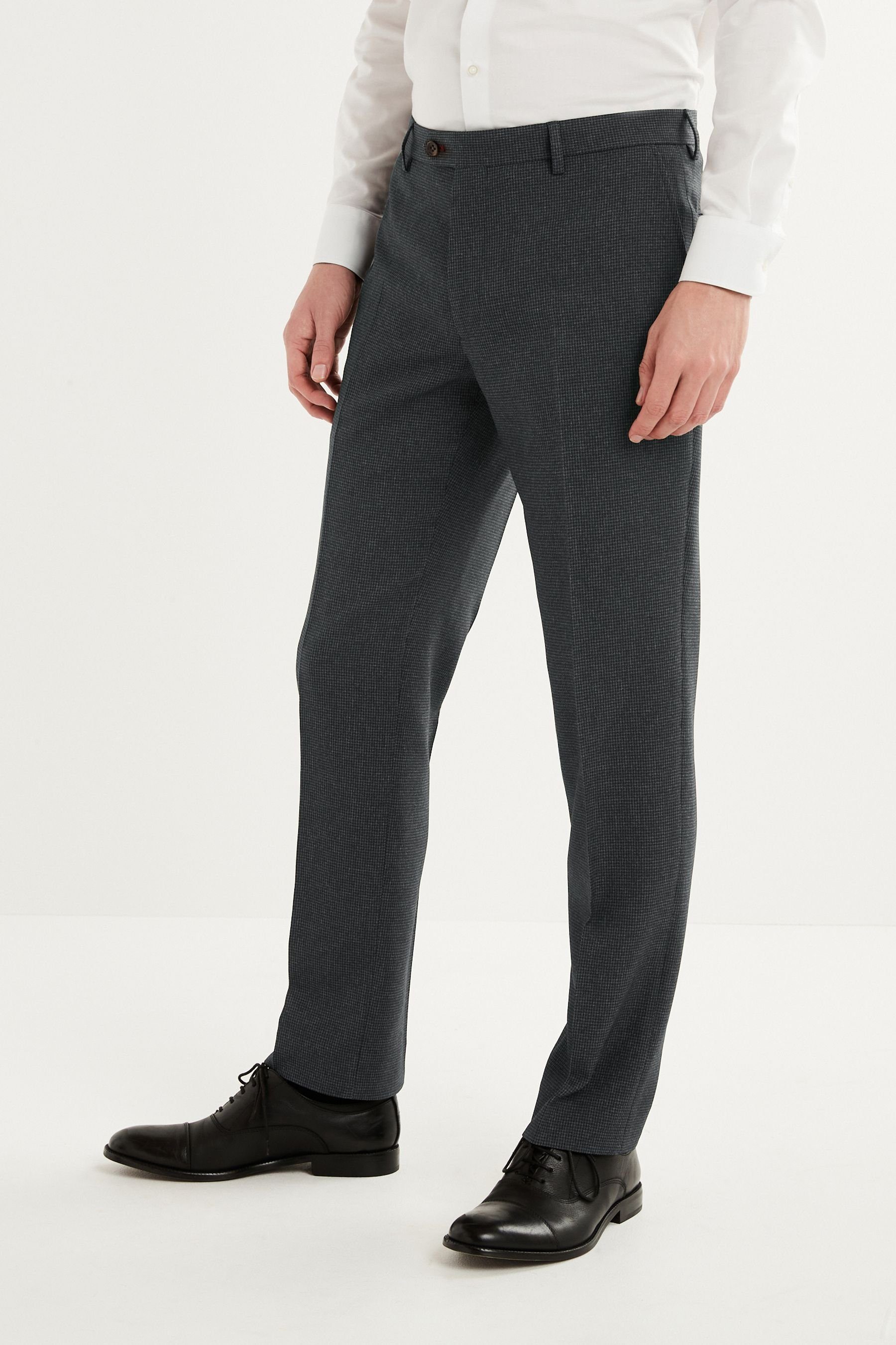 Next Anzughose Slim Fit Anzug mit Hahnentrittmuster: Hose (1-tlg)