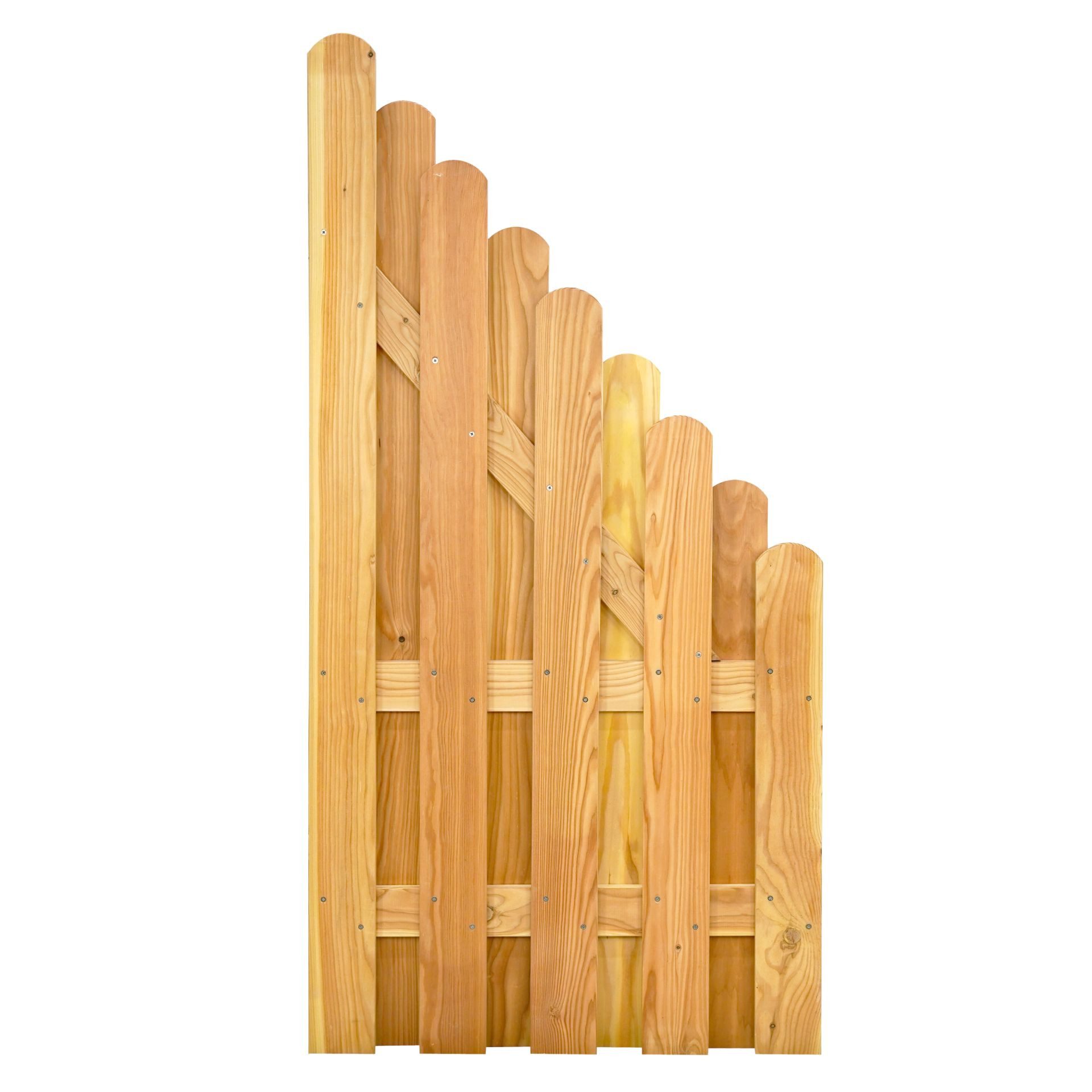 GartenLand Zaun Bretterzaun Mailand Lärche – Naturbelassen, (Set, Ohne Pfosten, 90x180/90 cm), Bretterzaun, Lärche