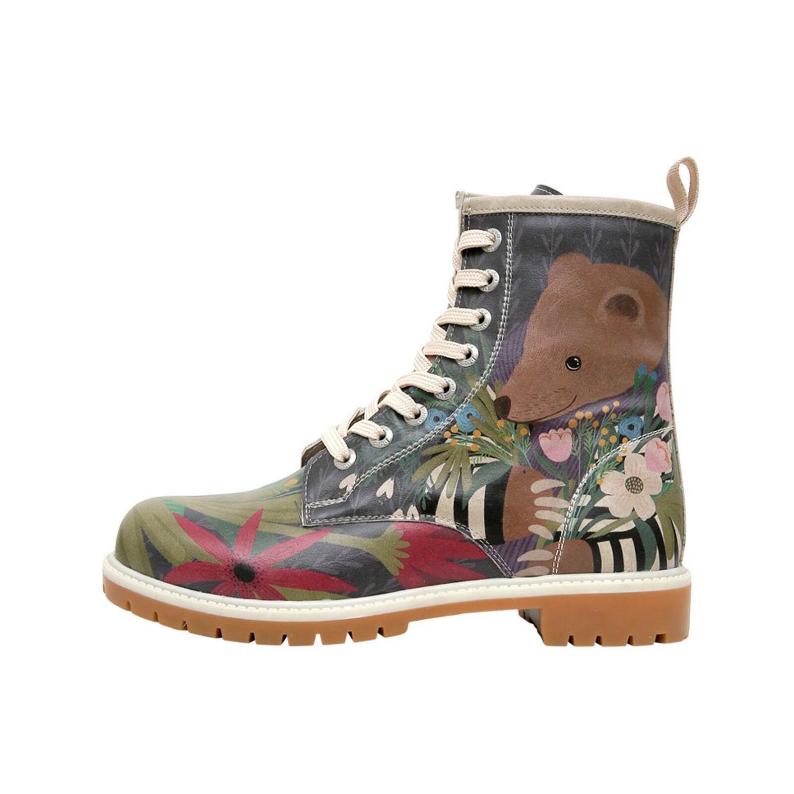 DOGO Long Boots Schnürstiefel Bear And Flowers Damen Stiefeletten, Schnürbo günstig online kaufen