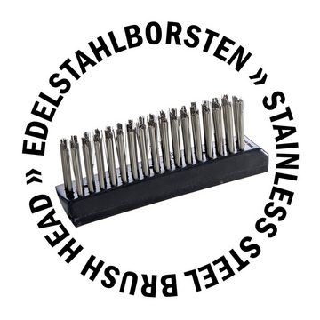 GRILL-EXPERTE Grillbürste Reinigungsbürste für Gusseisenplatten Edelstahlbürstenkopf Schaber, (1-tlg)