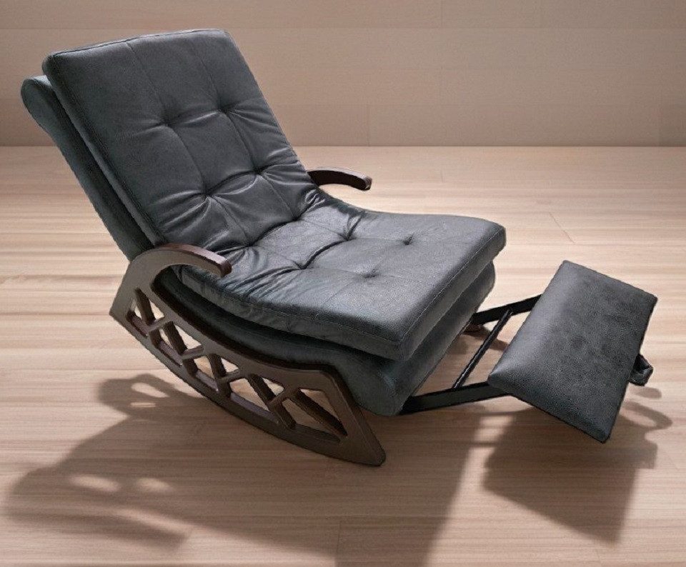 JVmoebel Schaukelsessel Grauer Relax Schaukelstuhl exklusiv Wohnzimmer Möbel Sofort (1-St)