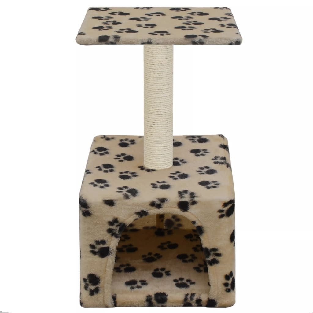 vidaXL Kratzbaum 55 cm Katzen-Kratzbaum Sisal 55 cm Beige Pfoten-Aufdruck