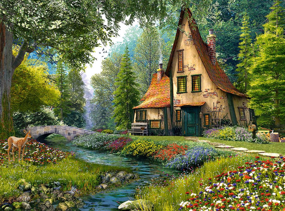 Castorland Puzzle Idyllische Waldresidenz, Puzzleteile von Castorland