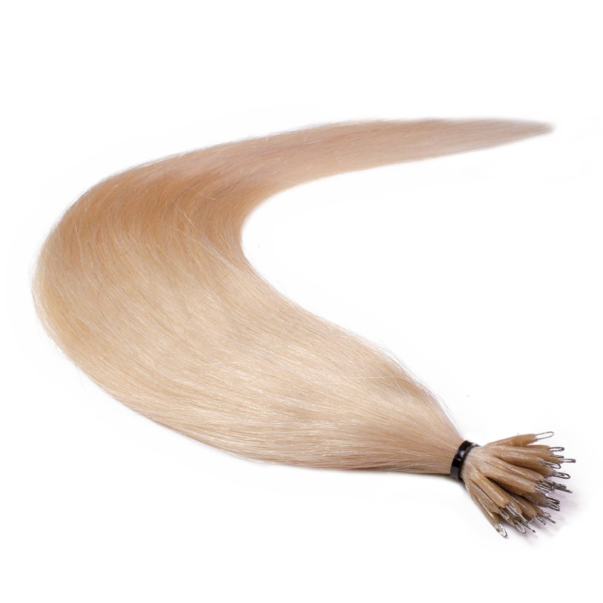 #9/31 Echthaar-Extension Premium Lichtblond Nanoring Gold-Asch Extensions hair2heart 50cm