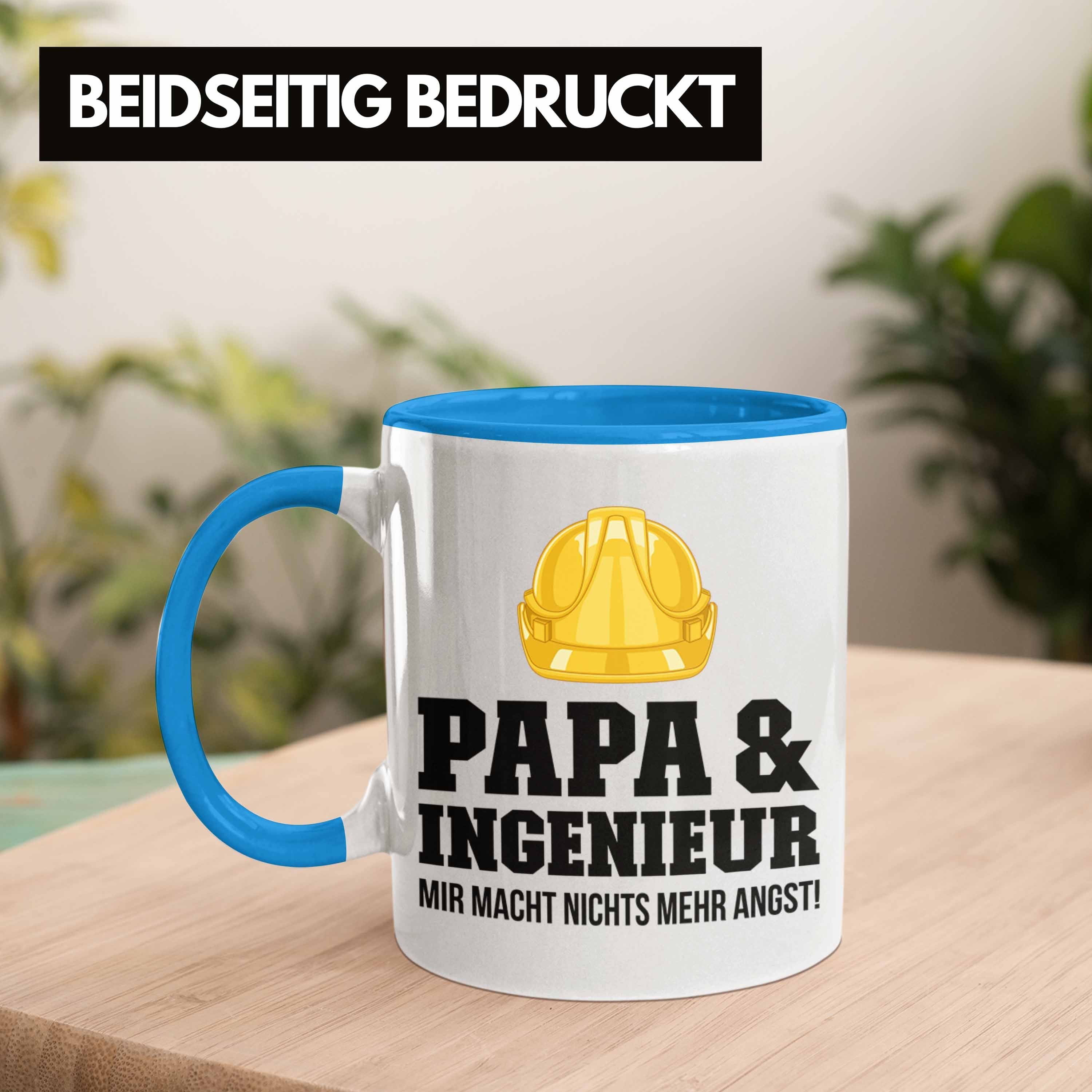 Trendation Tasse Trendation Geschenk Gadget - Kaffeetasse Papa Tasse Ingenieur Geschenkidee Blau Ingeneur