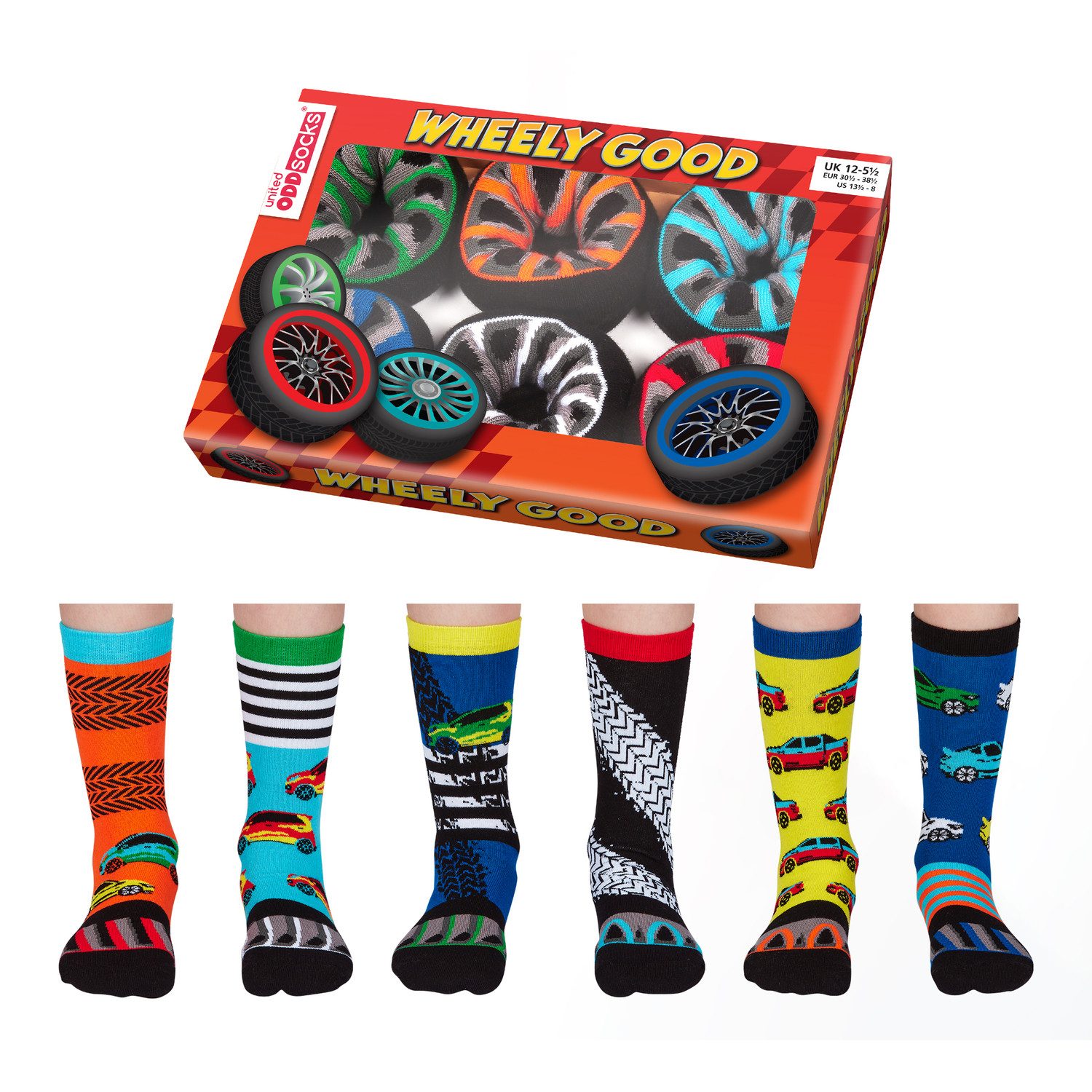 Freizeitsocken Wheely Good Auto Oddsocks Socken in 30,5-38,5 im 6er Set