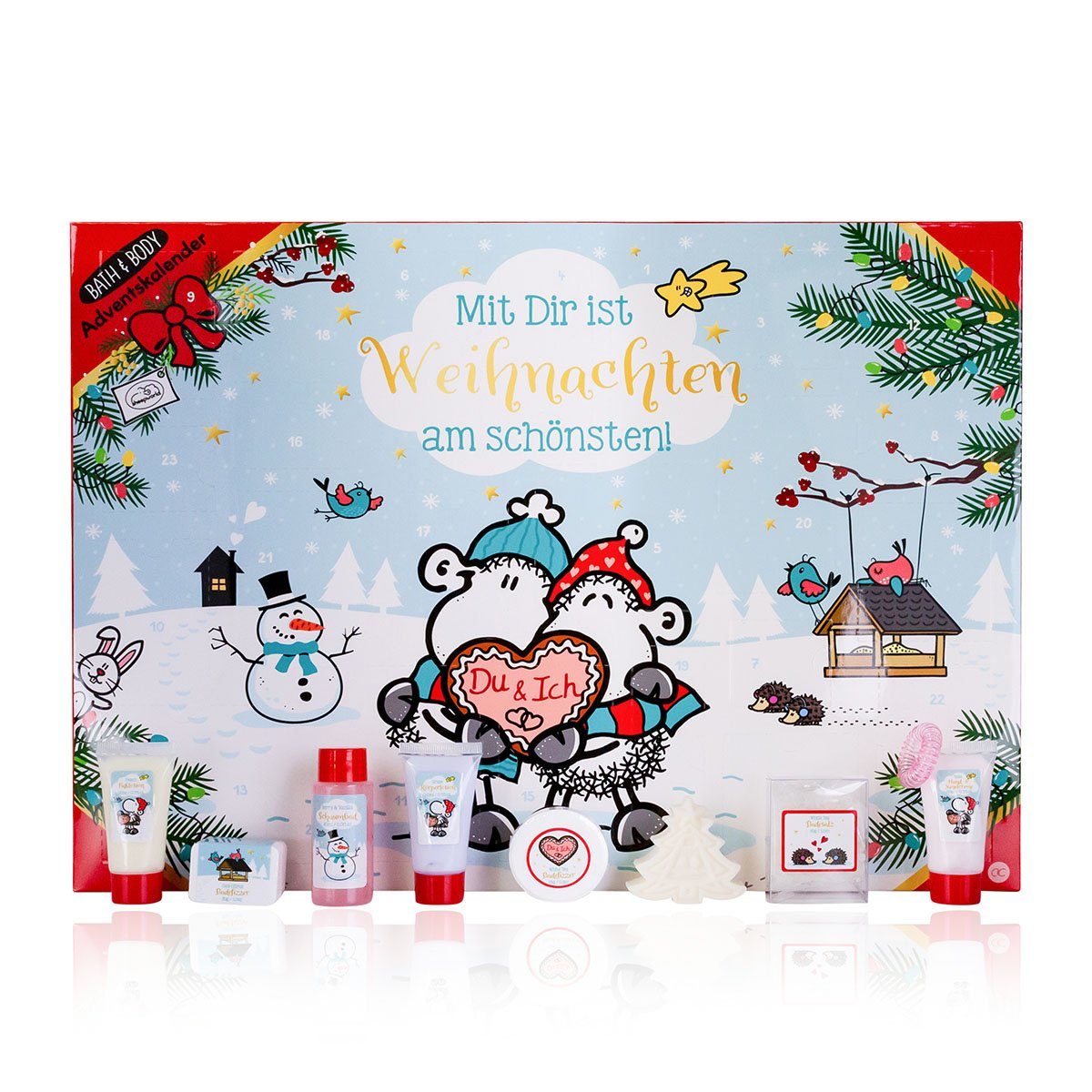 ACCENTRA Adventskalender SHEEPWORLD Adventskalender – 24 Wellness-, Pflege- & Accessoires-Überr, Mix aus Wellness, Pflege & Accessoires