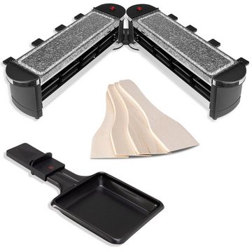 KESSER Raclette, 8 Raclettepfännchen, 1200 W, 2in1 Raclette Tischgrill, Grill Partygrill für 4 Personen