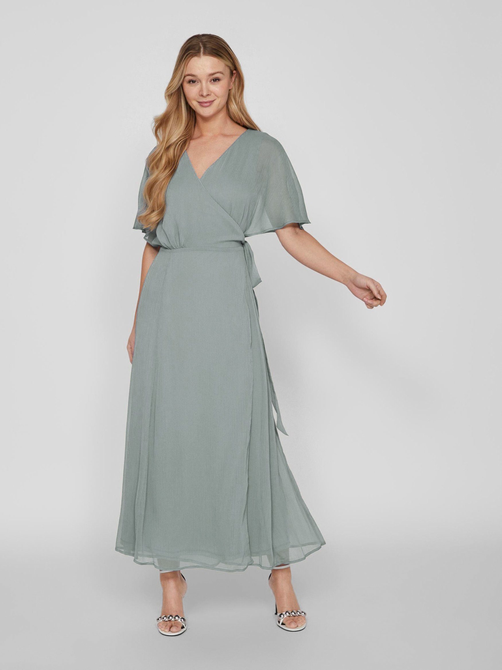 Vila Shirtkleid Elegantes Wickelkleid mit Gürtel günstig online kaufen