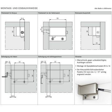 SO-TECH® Montagezubehör Schrankaufhänger 200 kg Ganzmetallausführung 3D-Verstellung (10 St), Ganzmetallausführung / 3D-Verstellung