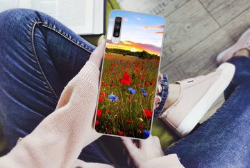 MuchoWow Handyhülle Blumen - Sonnenuntergang - Farben, Phone Case, Handyhülle Samsung Galaxy A70, Silikon, Schutzhülle