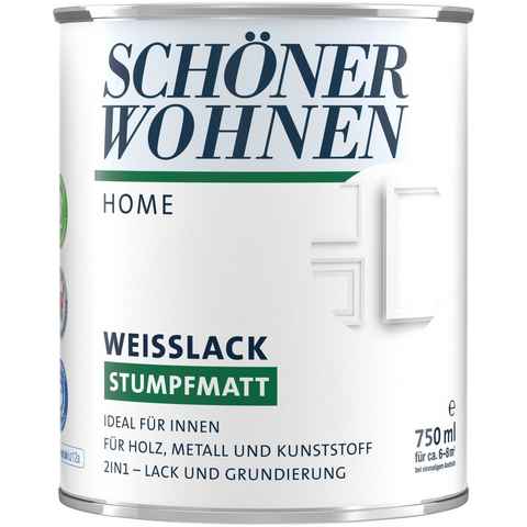 SCHÖNER WOHNEN FARBE Weißlack Home, 750 ml, weiß, stumpfmatt, vergilbungsbeständiger Acryllack
