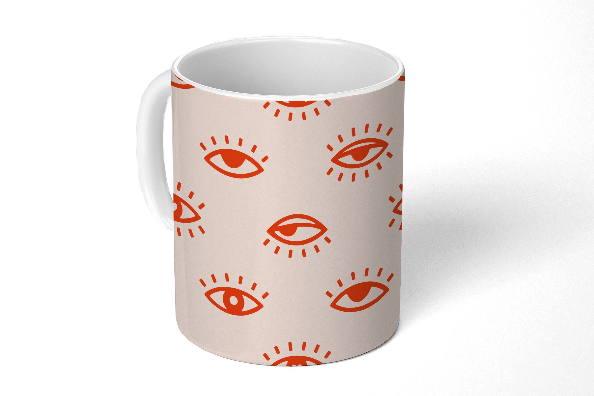 Becher, Tasse Keramik, Teetasse, Auge Muster, Teetasse, Geschenk Boho - Kaffeetassen, - MuchoWow