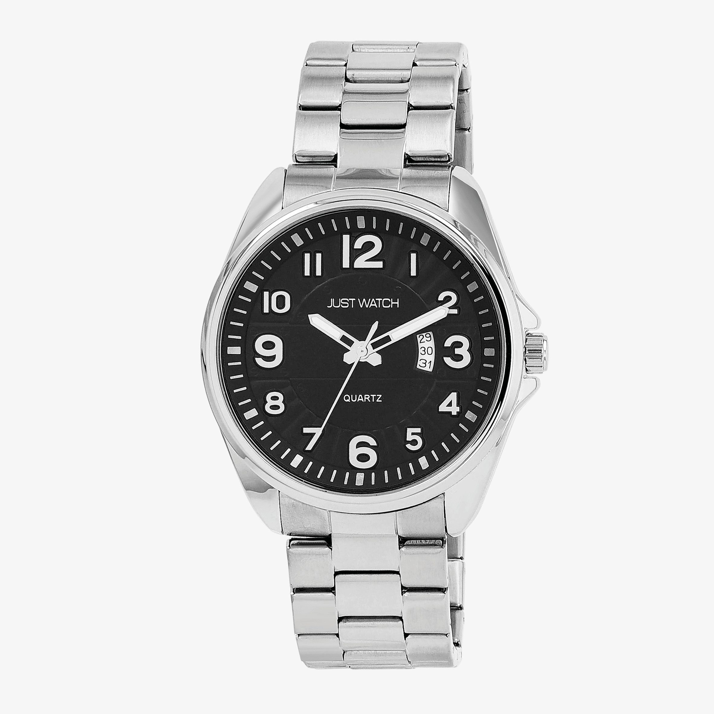 JUST WATCH Quarzuhr Netar Edelstahlarmband, silberfarben, schwarzes od. weißes