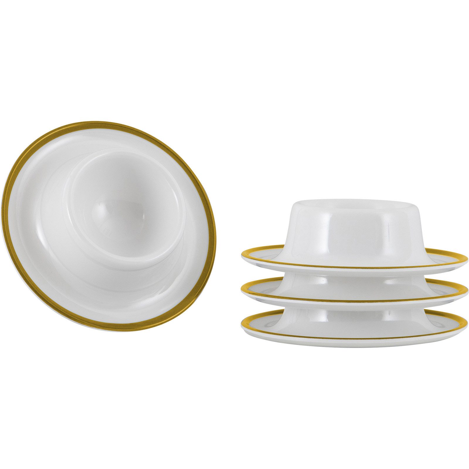 GIMEX Geschirr-Set Eierbecher Set Linea Line 4-tlg Camping, Melamin, Eierständer Halter Rund Melamin