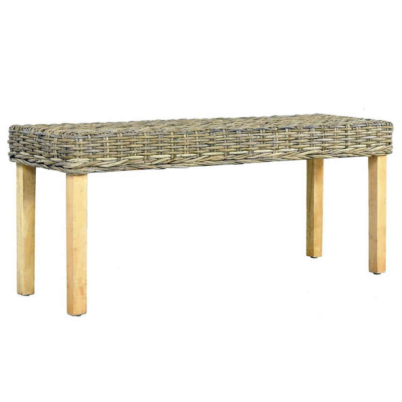 vidaXL Essbank Sitzbank 110 cm Natur Kubu-Rattan und Massivholz Mango