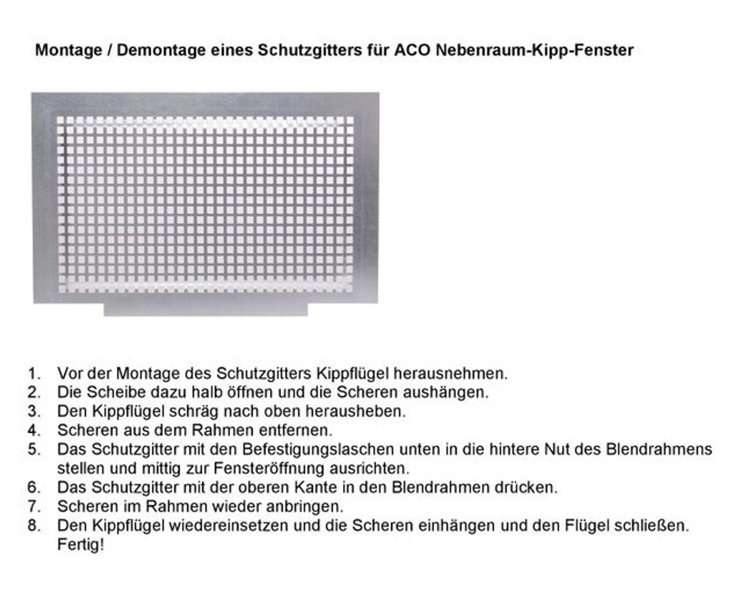Thumbnail - ACO Severin Ahlmann GmbH & Co. KG Kellerfenster Schutzgitter verzinkt für ACO Nebenraumfenster 60x40cm, 10x10mm Quadratl...