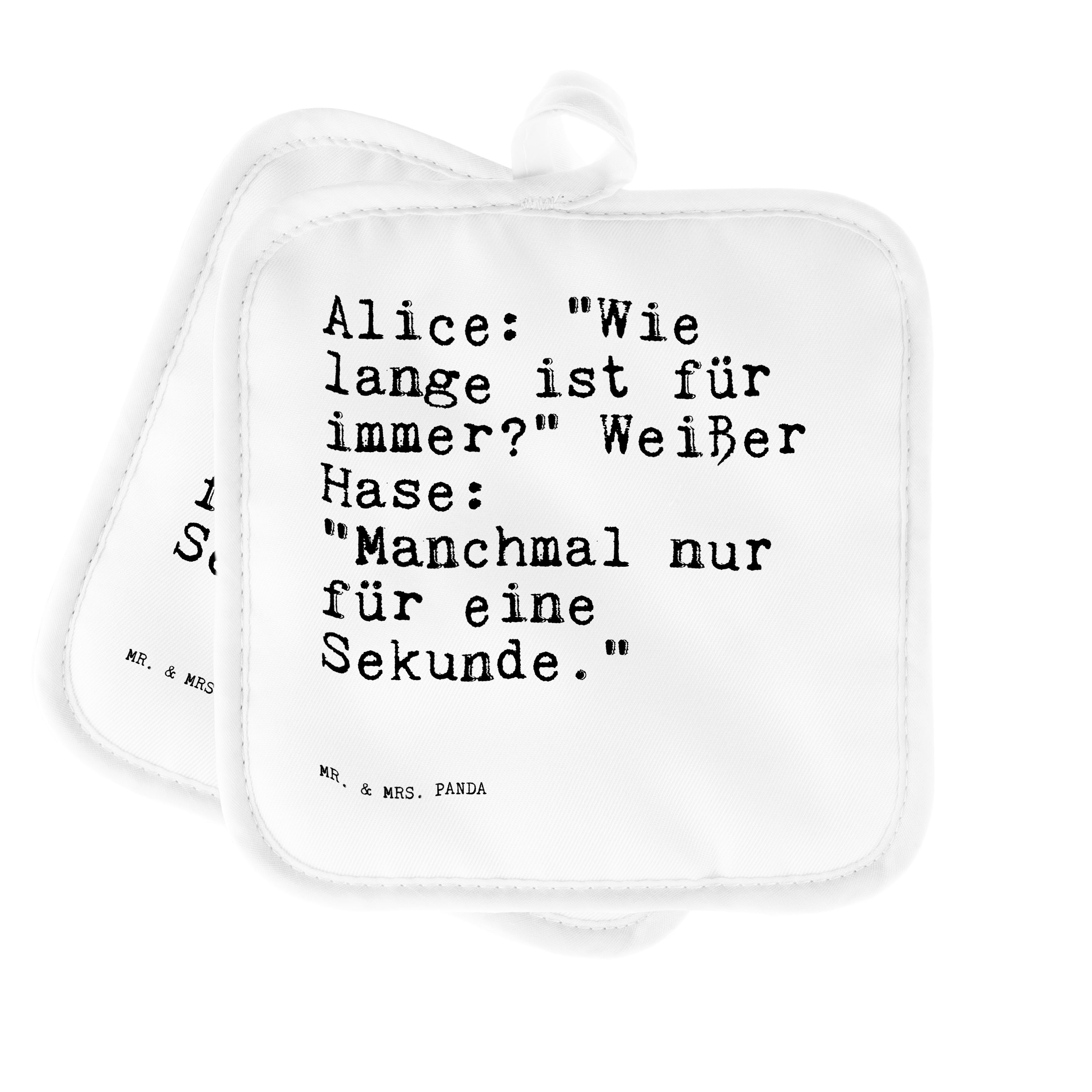 Mr. & Mrs. Panda Topflappen »Alice "Wie lange ist... Weiß Geschenk