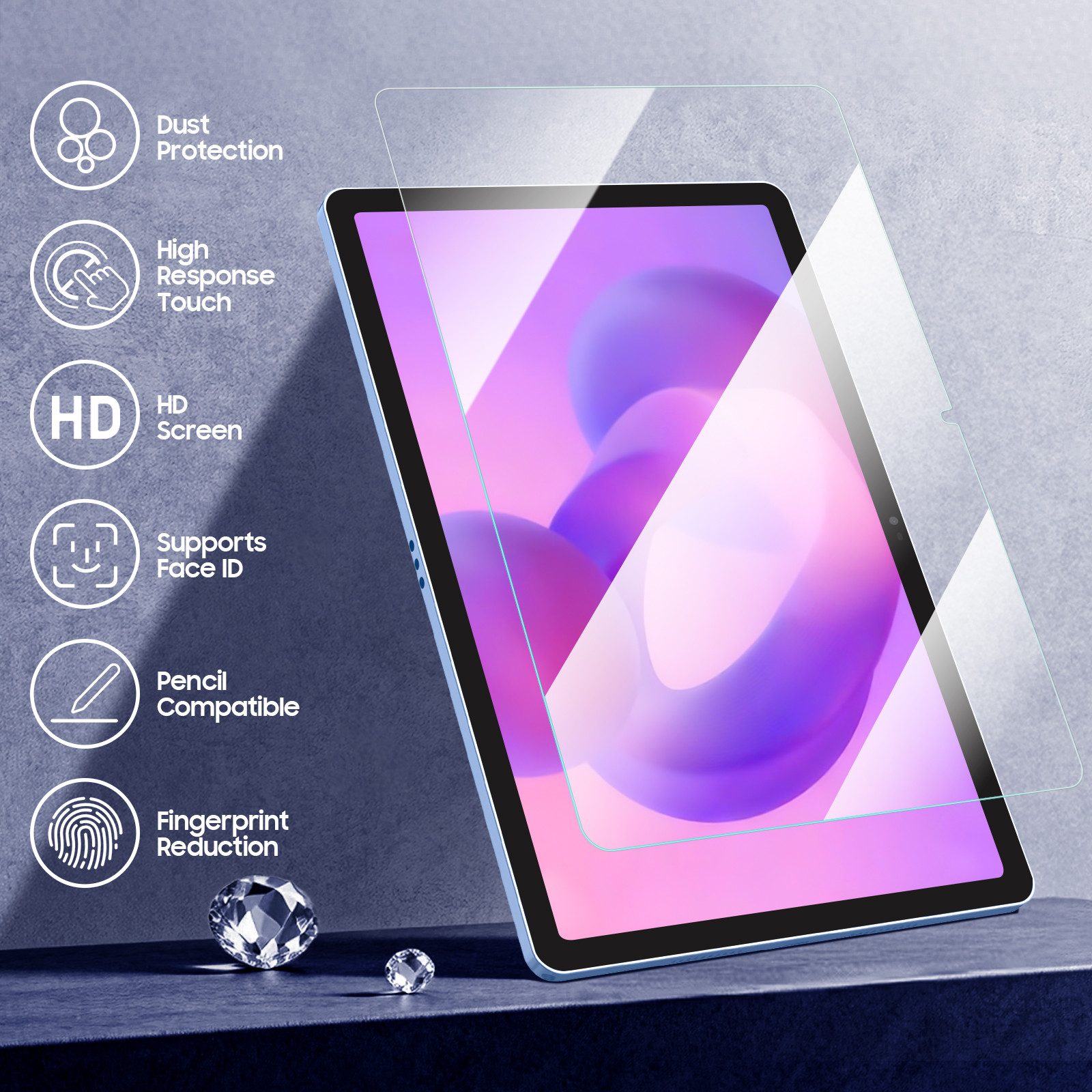 Fintie Tablet-Hülle mit Schutzfolie für Lenovo Idea Tab 11 Zoll 2025(TB-336ZU/ TB-336FU), Ultradünn Case mit Translucent Rückseite Cover mit Auto Schlaf/Wach