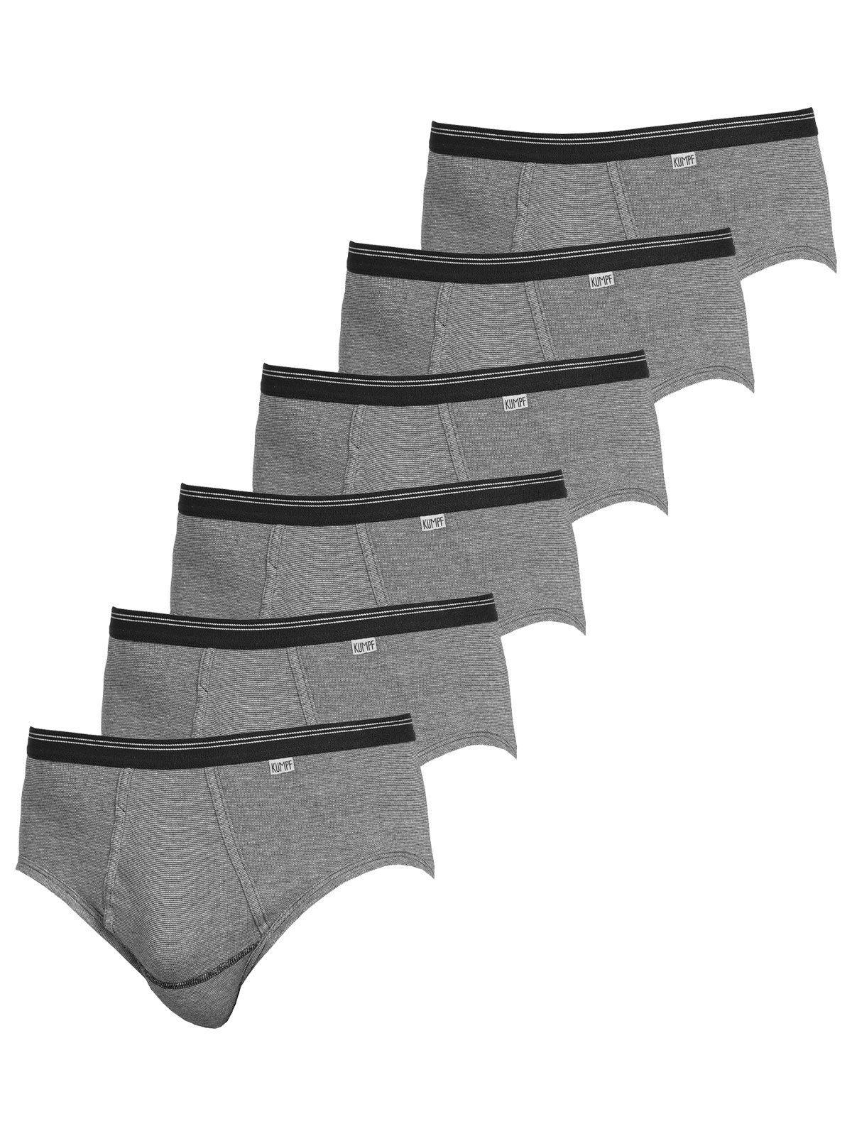 KUMPF Slip 6er Sparpack Herren Slip Feinripp Jeans (Spar-Set, 6-St) mit eingriff schwarz