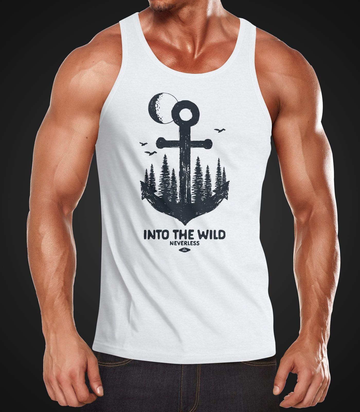 Neverless Tanktop Herren Tank-Top Anker Wald günstig online kaufen