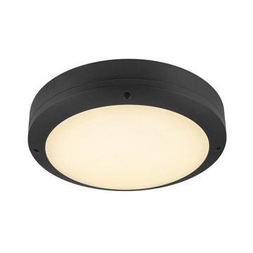 SLV LED Außen-Wandleuchte LED Deckenleuchte Bulkhead in Schwarz 20W 1750lm IP65, keine Angabe, Leuchtmittel enthalten: Ja, fest verbaut, LED, warmweiss, Aussenlampe, Aussenwandleuchte, Outdoor-Leuchte