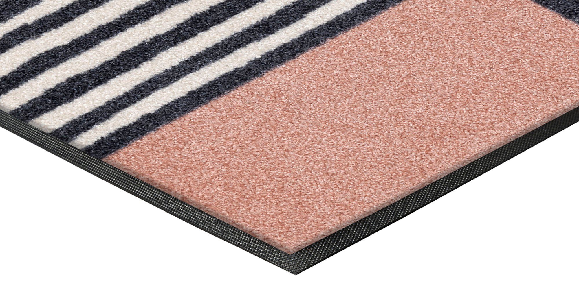 Fußmatte Home Stripes, mm 7 Höhe: wash+dry Kleen-Tex, rechteckig, by