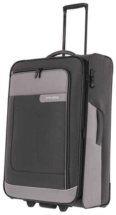 travelite Weichgepäck-Trolley VIIA L, 2w, 2 Rollen, Reisekoffer Koffer groß mit Volumenerweiterung und TSA Schloss