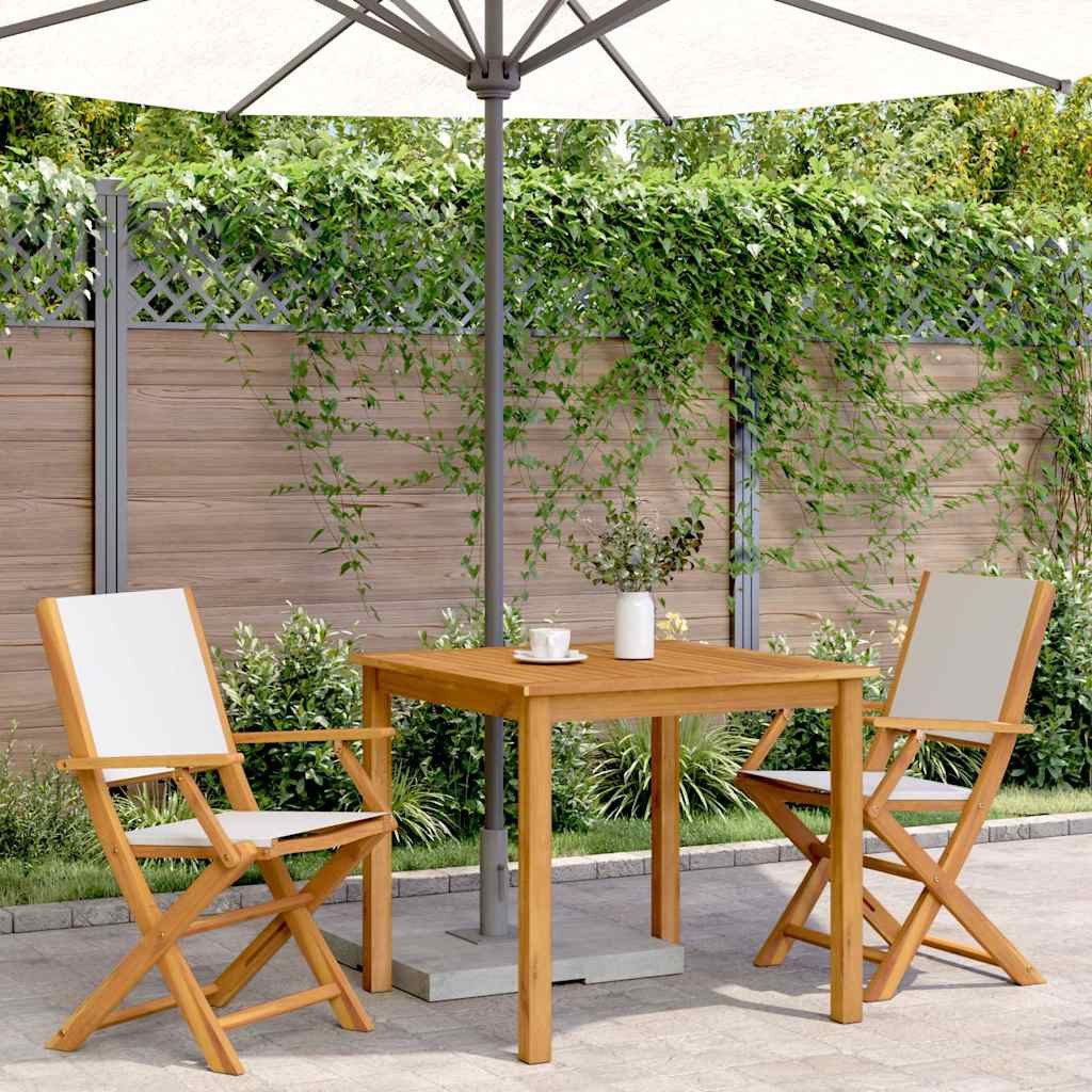 vidaXL Gartenstuhl Gartenstühle 2 Stk. Cremeweiß günstig online kaufen