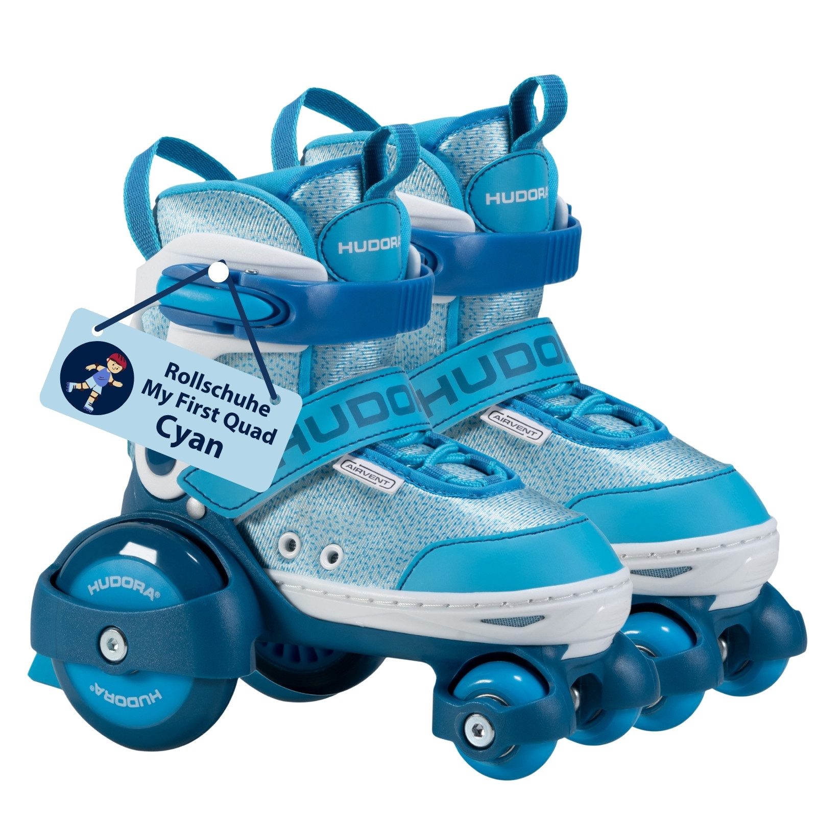 Hudora Rollschuhe My First Quad Skates, verschiedene Farben, Gr. 26-33, größenverstellbar, Belüftungssystem