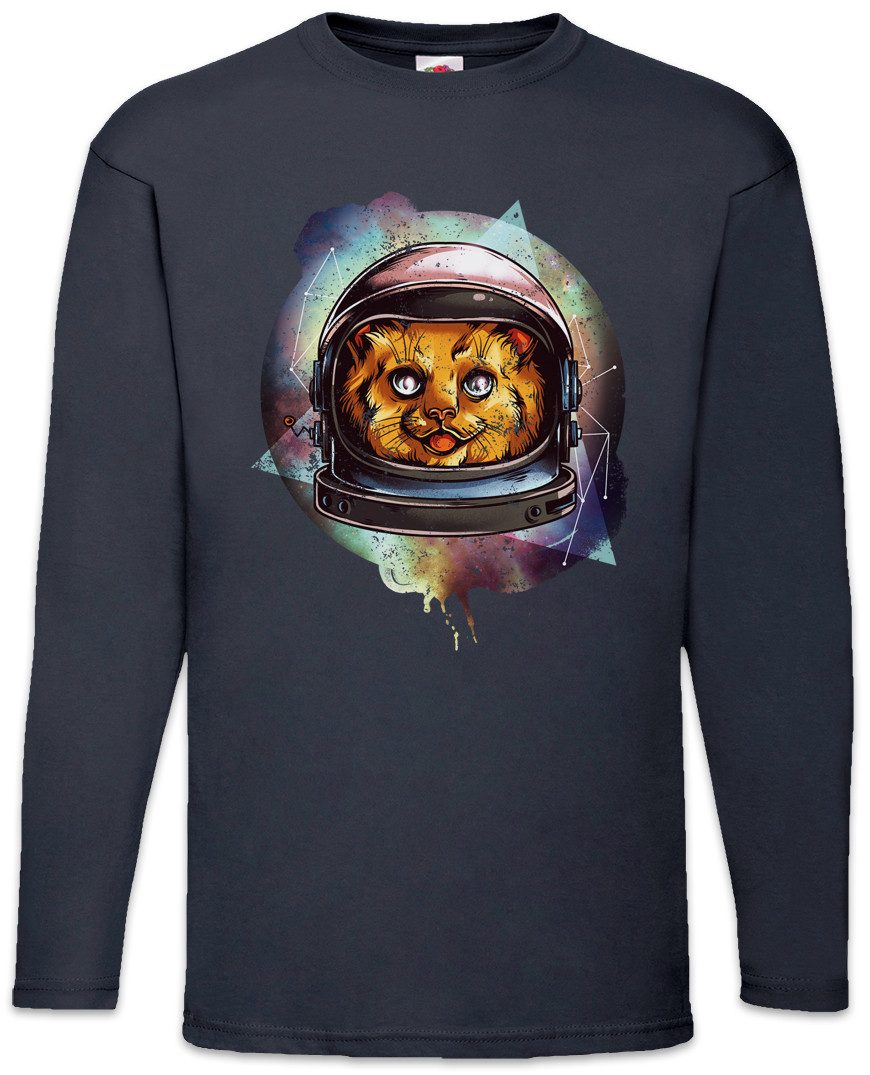 Langarmshirt Space Cat I Langarm T-Shirt Raumfahrt Astronaut Katze Kitty Kitten