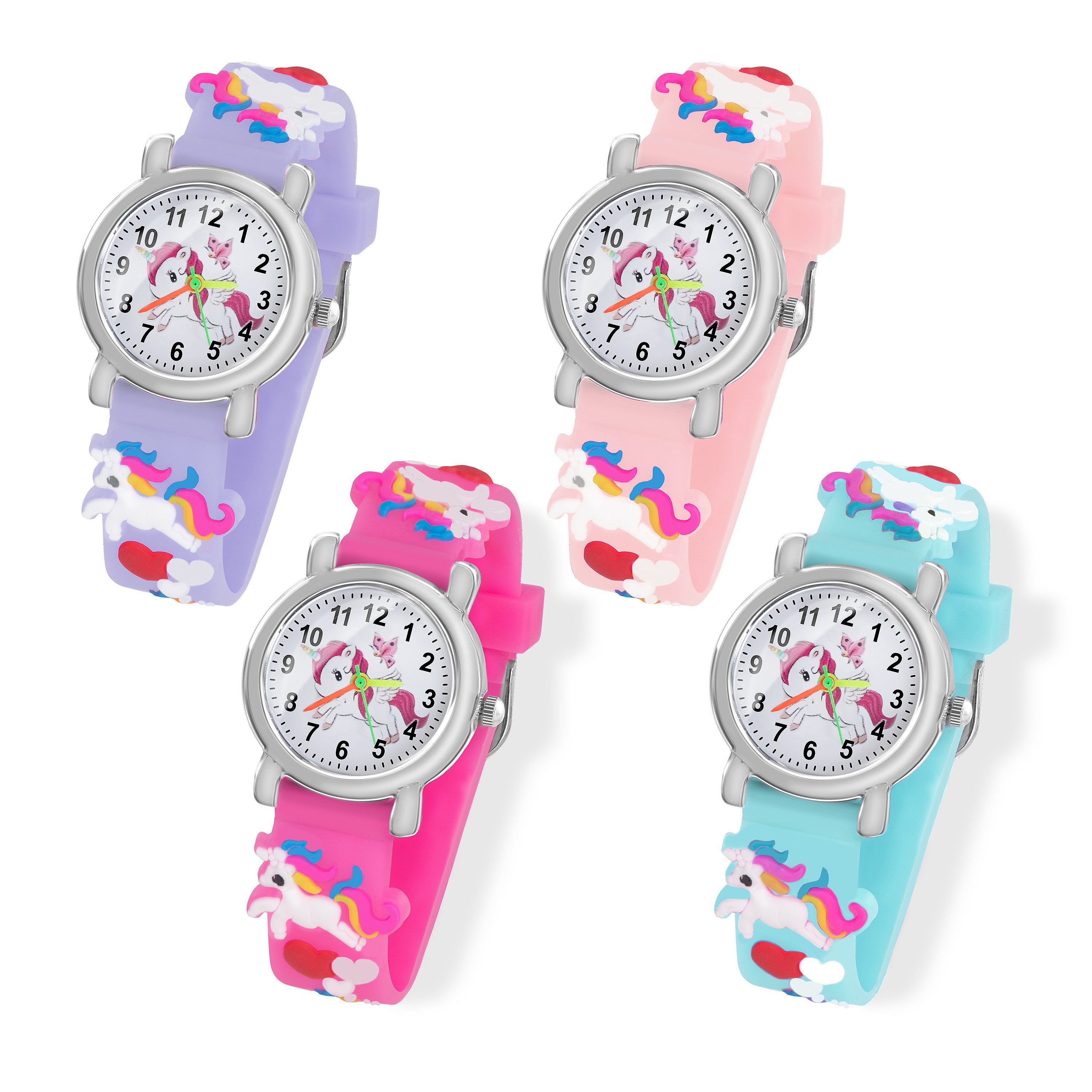 Taffstyle Quarzuhr Kinder Armbanduhr Einhorn Silikonuhr für Mädchen und Jungen, (Mädchen Jungen Sportuhr Bunte Kinderuhr Farbige Lernuhr Silikonuhr Süß)
