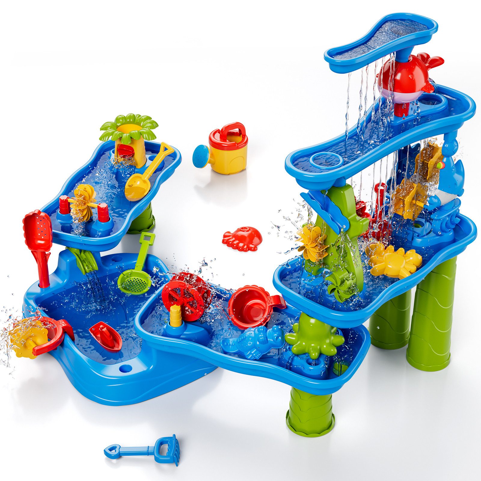 TEMI Spieltisch Wassertisch im Freien Spielzeug Kinder Beach Spielzeug, (Set), Regenschauer Teich Kleinkind Sandwasserspiegel