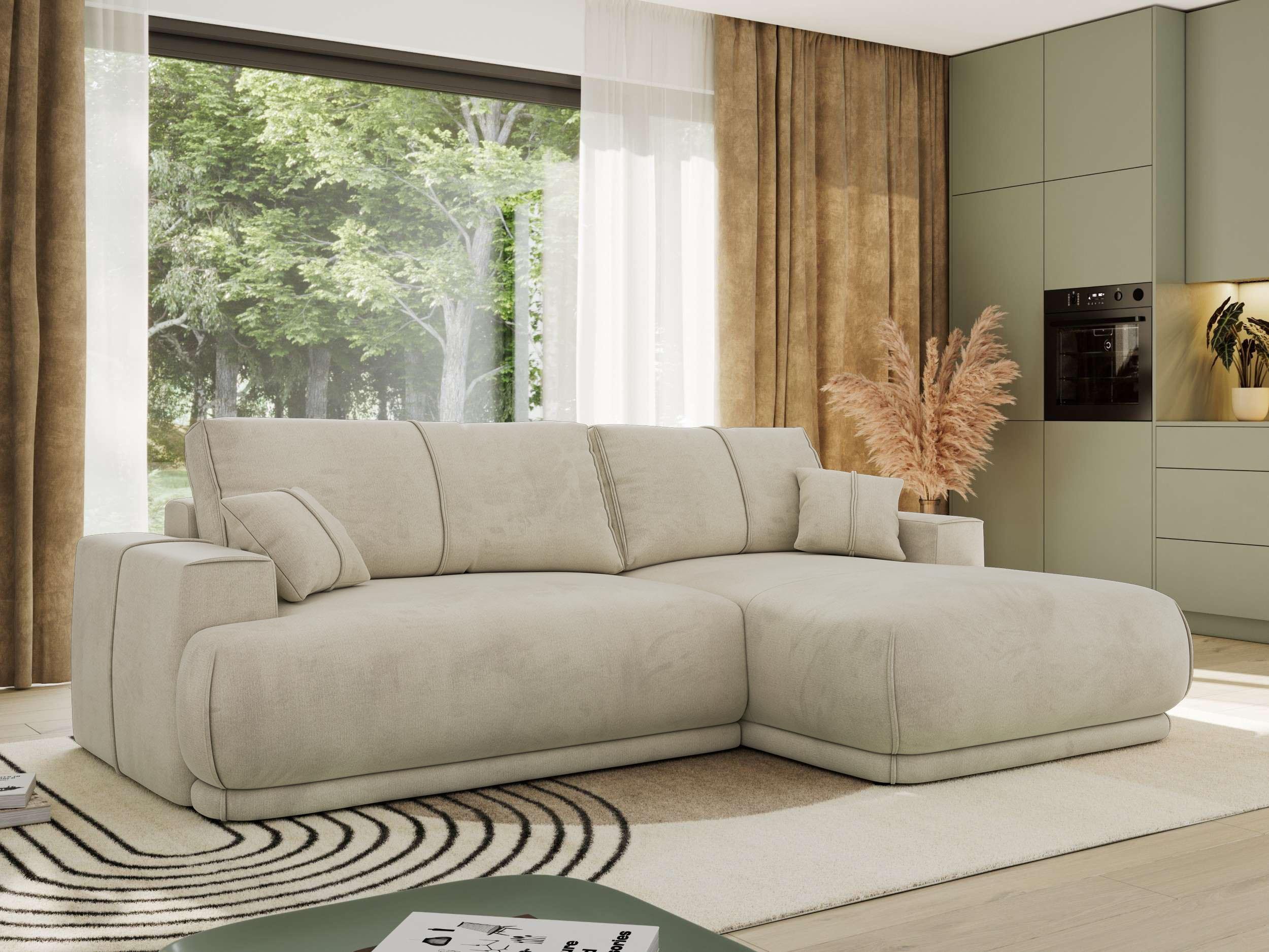 MKS MÖBEL Ecksofa RINA L, Set, mit Schlaffunktion und Bettkasten, DL-Automat, rechts/links wählbar, HR-Schaum & Wellenfedern