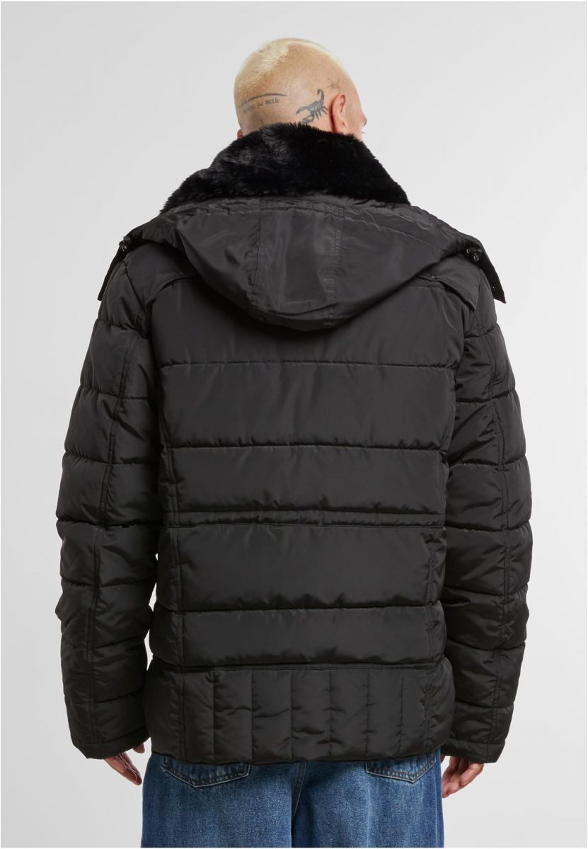 URBAN CLASSICS Outdoorjacke Puffer Jacket With Detachable Fur Collar Herren Jacke