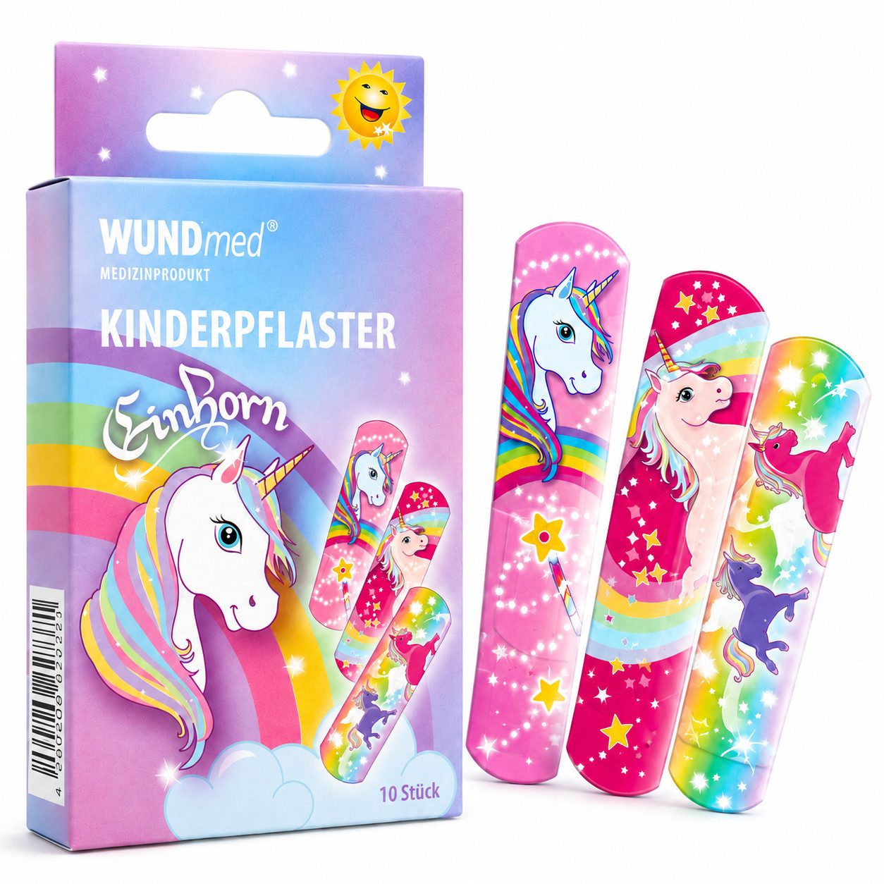 Wundmed Wundpflaster Kinderpflaster Einhorn – hautfreundlich, tröstet kleine Helden (10 St)