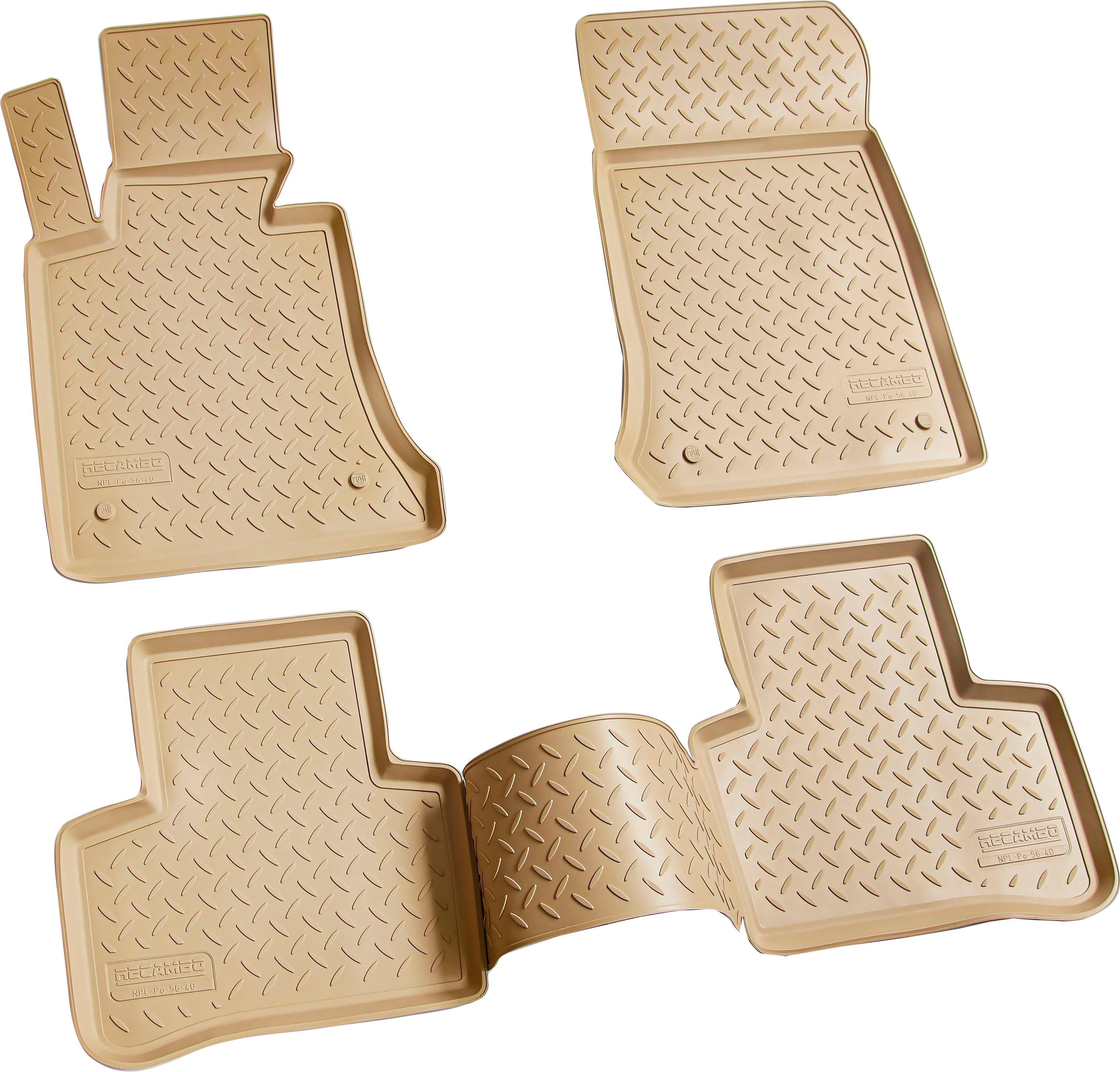 RECAMBO Passform-Fußmatten CustomComforts (4 St), für MERCEDES GLK, X204 2008 - 2015, perfekte Passform