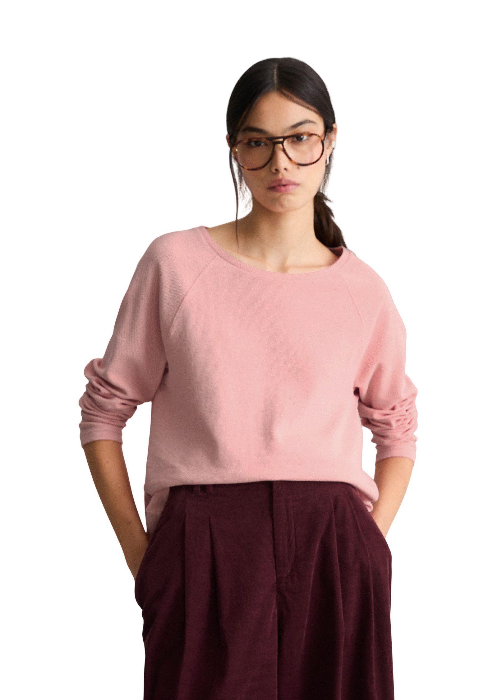 Marc O'Polo DENIM Langarmshirt aus weichem Waffle-Jersey